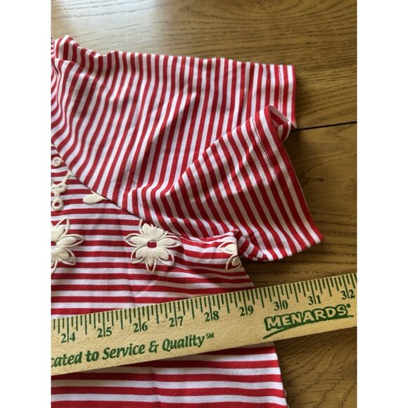 Woman Within Shirt Size 4X  Scoop Neck-Embroidered 34/36 Striped Career Beach - Picture 5 of 8